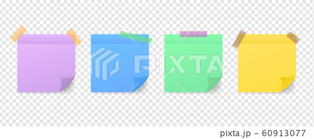 Sticky colored notes. Post note paper. Vector 60913077