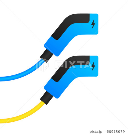 Electric car charger isolated on white background. 60913079