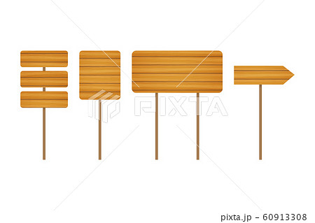 Empty wooden banners and road signs. Wood Empty wooden banners and road signs. Wood 60913308