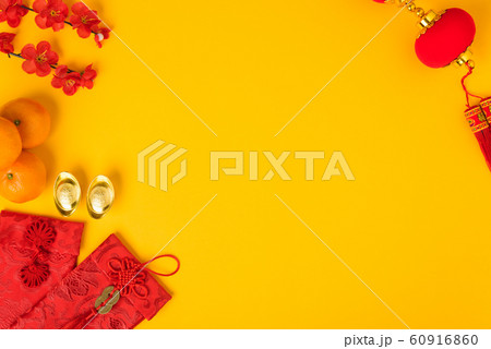 Chinese new year festival concept, flat lay top Chinese new year festival concept, flat lay top 60916860
