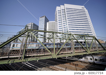 日本の東京都市景観　品川の超高層ビル群などを望む 60917734