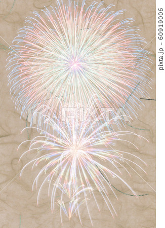 【花火】和紙に印刷された花火のイメージ 60919006