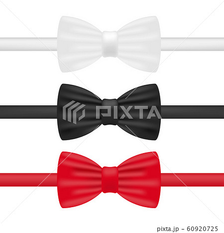 Bowtie. White, black and red bow tie realistic Bowtie. White, black and red bow tie realistic 60920725