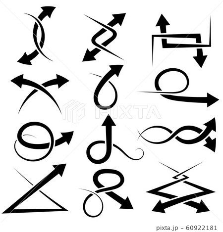 Black curled arrows set Black curled arrows set 60922181