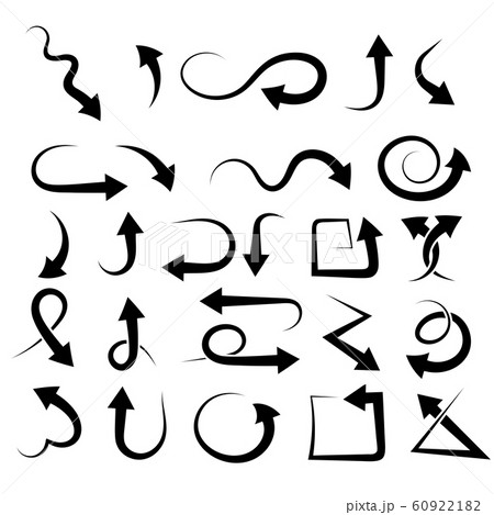 Black curled arrows set 60922182
