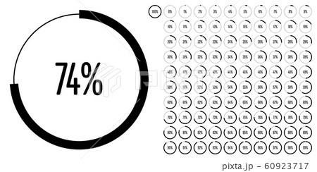 Set of circle percentage diagrams from 0 to 100 60923717