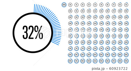 Set of circle percentage diagrams from 0 to 100 60923722