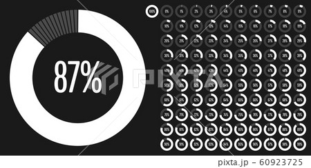 Set of circle percentage diagrams from 0 to 100 60923725