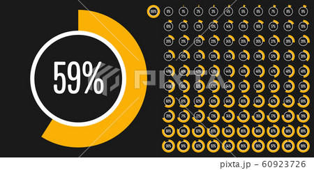 Set of circle percentage diagrams from 0 to 100 60923726