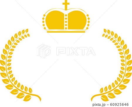 ローレル 幅広 横長 王冠 表彰式 フレーム 順位 イラストのイラスト素材