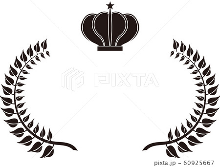 ローレル 幅広 横長 王冠 表彰式 フレーム 順位 イラストのイラスト素材
