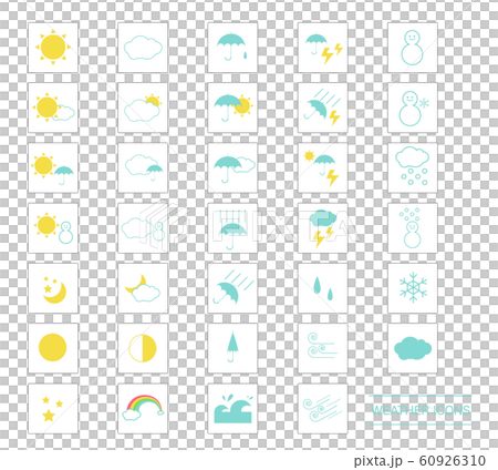天気 アイコン セット 四角3 天気 アイコン セット 四角3 60926310