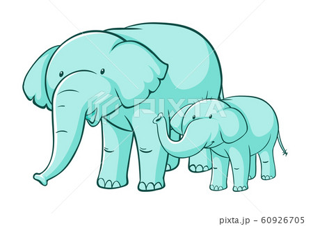 Blue elephants on white background Blue elephants on white background 60926705