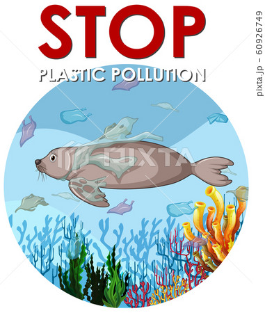 Poster design with seal and plastic bags 60926749