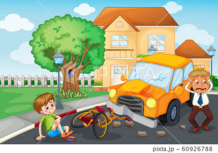 Scene with accident on the road Scene with accident on the road 60926788