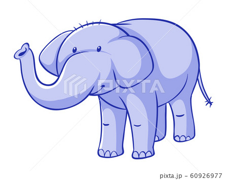 Blue elephant on white background 60926977