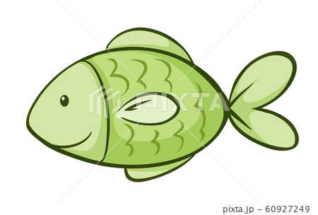 Green fish on white background 60927249