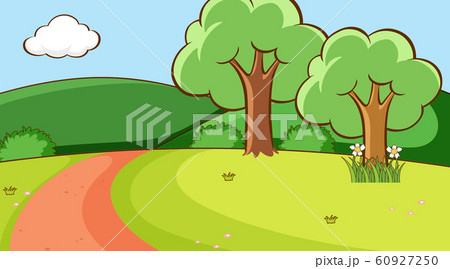 Scene with trees and road on the hill 60927250