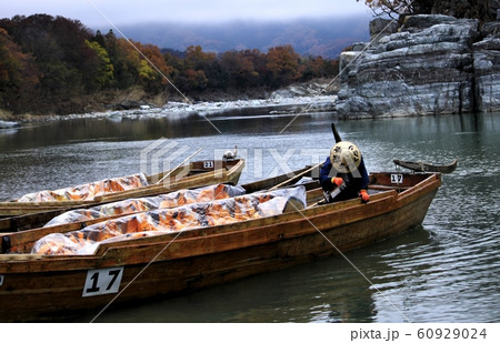 長瀞の岩肌と清流 60929024