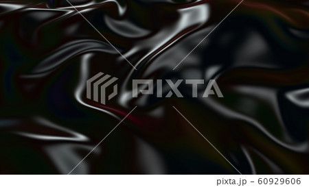 3D render beautiful folds of black silk in full screen, like a beautiful clean fabric background. Simple soft background with smooth folds like waves on a liquid surface. 5 60929606