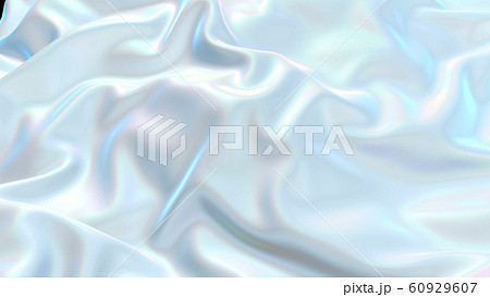 3D render beautiful folds of white silk in full screen, like a beautiful clean fabric background. Simple soft background with smooth folds like waves on a liquid surface. Nacre 93 60929607
