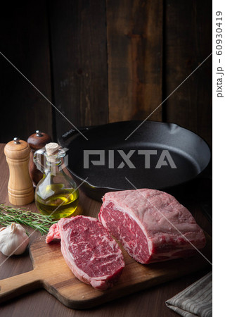 raw block meat of sirloin steak 60930419