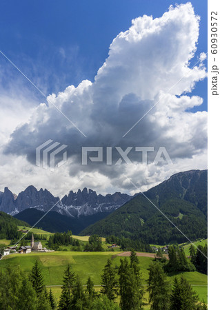 Scenic view of Santa Maddalena village church. 60930572