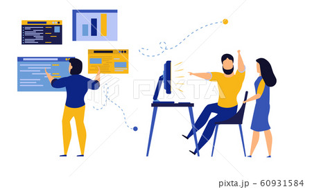 People analysis data commerce. Vector employee man People analysis data commerce. Vector employee man 60931584