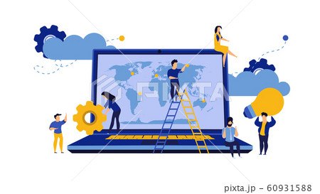 Business global earth vector map concept with 60931588