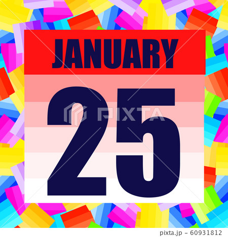 January 25 icon. For planning important day. Banner for holidays and special days. 60931812