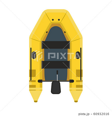 Inflatable boat top view vector icon equipment. 60932016