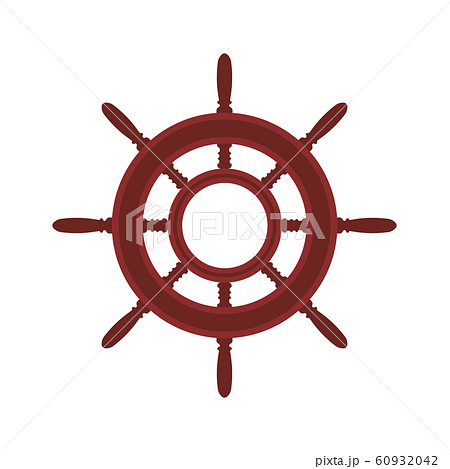 Brown ship wheel boat vector icon cruise. Nautical 60932042