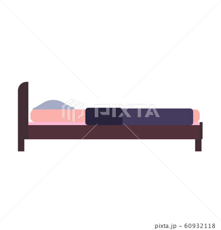 Bed side view vector bedroom cartoon furniture Bed side view vector bedroom cartoon furniture 60932118