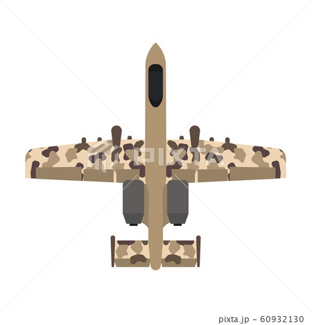 Military aircraft top view vector icon aviation Military aircraft top view vector icon aviation 60932130