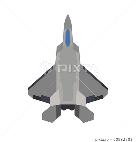 Fighter aircraft vector icon military plane top 60932202