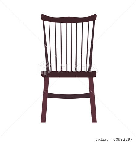 Wooden Chair Front View Vector Icon Furniture Stock Illustration