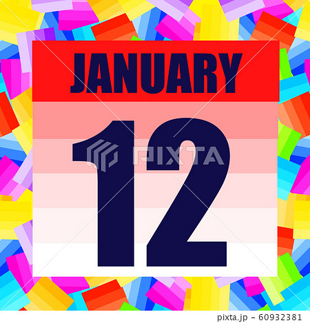 January 12 icon. For planning important day. Banner for holidays and special days. 60932381