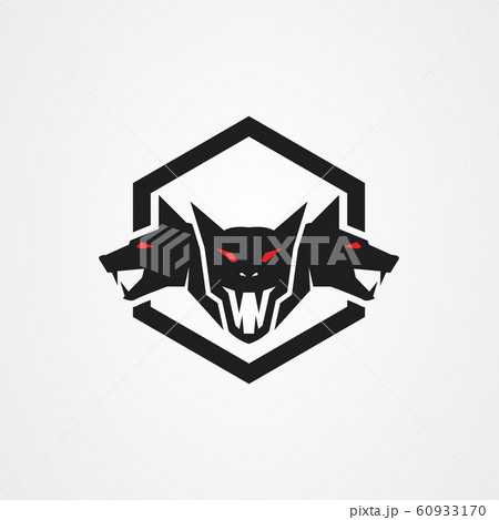 Cerberus heads icon logo vector 60933170