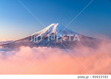 《山梨県》富士山・朝の大雲海 60933585