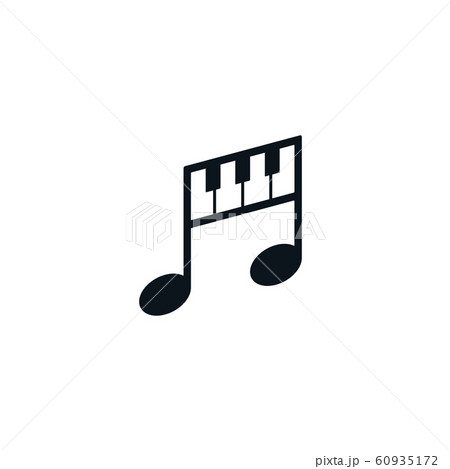 Music notes abstract icons with piano keyboard 60935172
