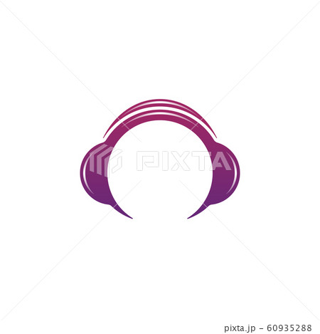 Glossy headphones flat icon music symbol Glossy headphones flat icon music symbol 60935288