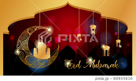 Background design for Muslim festival Eid Mubarak 60935610