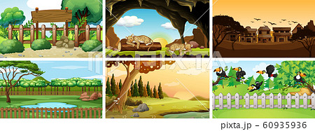 Six scenes with animals in the park Six scenes with animals in the park 60935936