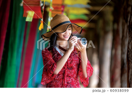 Asian girl fun and play in Lamduan woven cloth Asian girl fun and play in Lamduan woven cloth 60938099