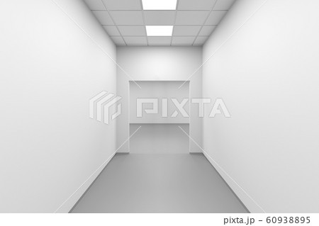 White empty corridor perspective, modern office 60938895