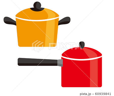 鍋 キッチン 片手鍋 両手鍋のイラスト素材
