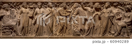 Ancient Greece bas-relief showing scene with women Ancient Greece bas-relief showing scene with women 60940289