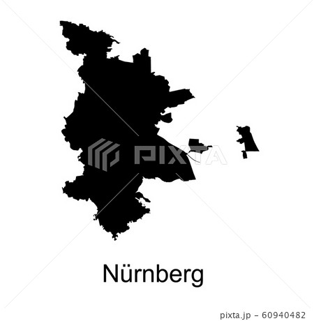 Vector map of German city Nurnberg (Nuremberg) black 60940482