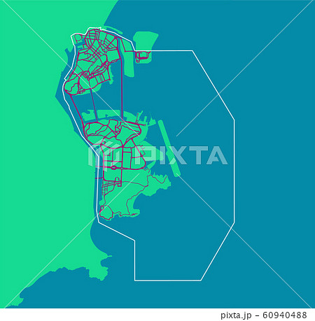 Vector map of Macau with coastline and administrative border 60940488