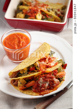 Tacos with beef and vegetables Tacos with beef and vegetables 60941847